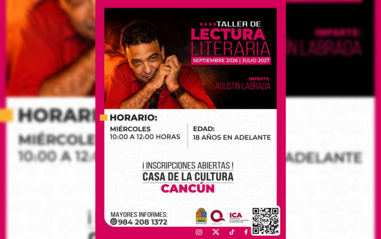 Impartirá Agustín Labrada Taller de Lectura Literaria