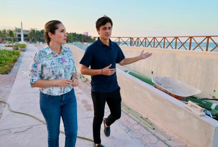 Avanza la transformación de el Paseo de las Sirenas y Casa de la Cultura en Isla Mujeres