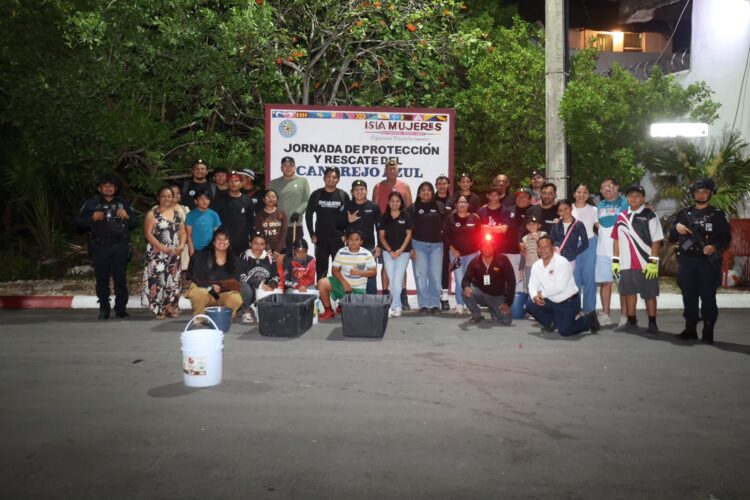 Concluye con éxito jornada de protección del cangrejo azul en Isla Mujeres