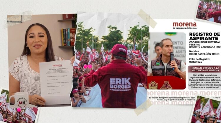 Mary Hernández, Erik Borges y Diego Castañón se registraron por la Coordinación Federal de Quintana Roo