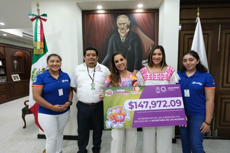 Recibe Mara Lezama donativo para fortalecer refugios y albergues de mujeres en Quintana Roo