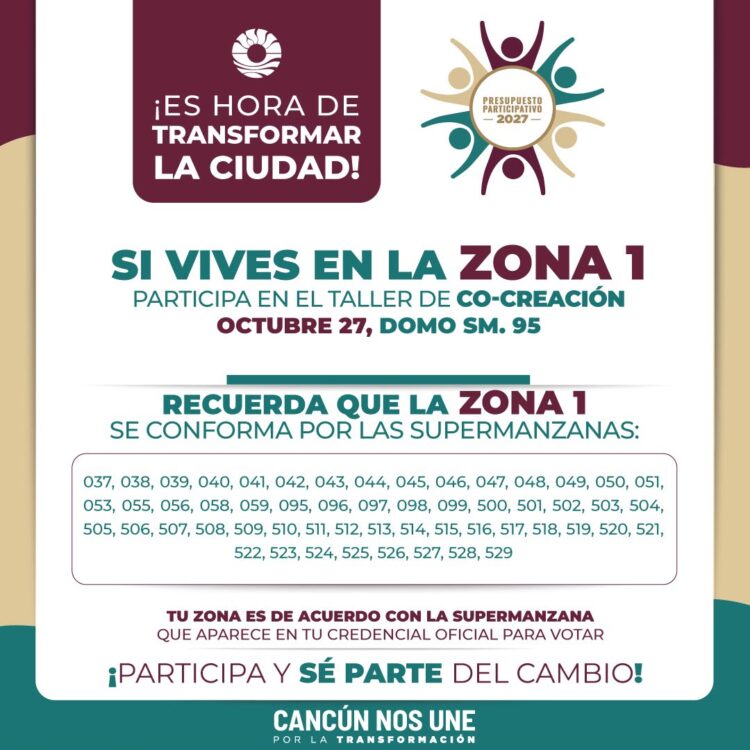 ¡Decisión ciudadana!; iniciará el Ayuntamiento de Benito Juárez talleres de presupuesto participativo 2027