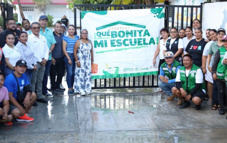 ¡Escuelas limpias y seguras!; en Puerto Morelos realiza jornada de limpieza en la Secundaria “1 de junio”