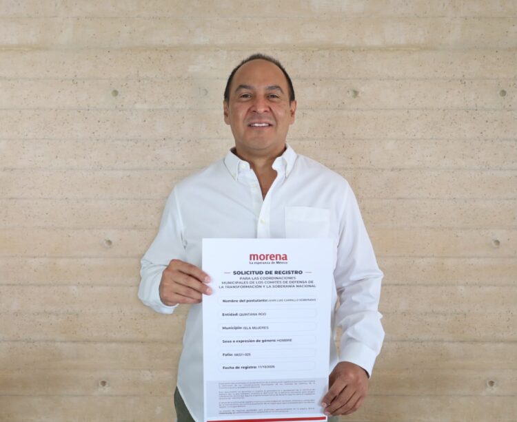 ¡Levanta la mano!; se inscribe Juan Carrillo para coordinar la transformación en Isla Mujeres