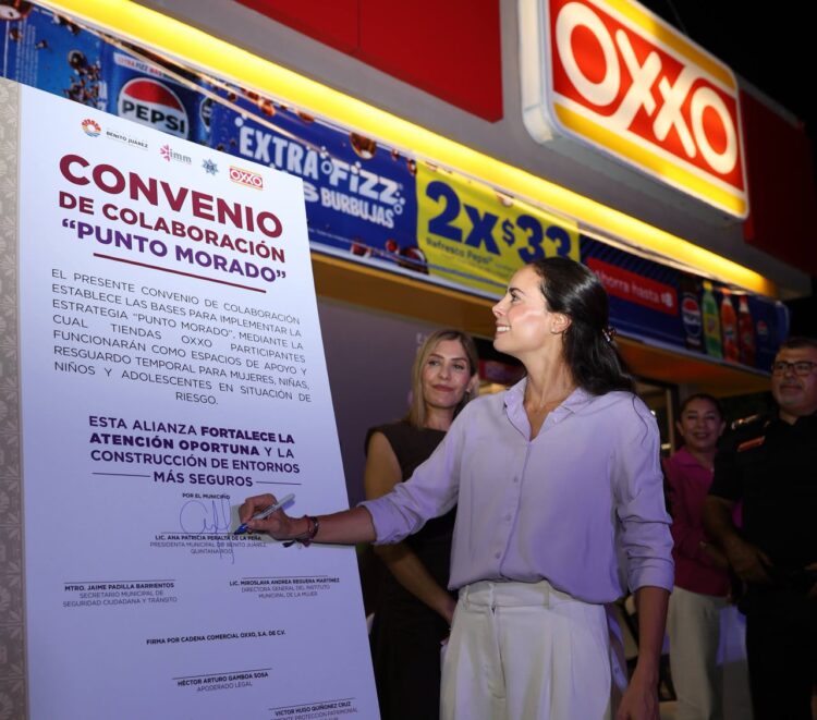 ¡Red de protección!; 272 tiendas Oxxoo de Cancún como Puntos Morados de protección a las mujeres