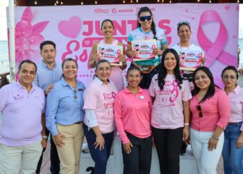 ¡Salud y bienestar!; impulsan activación física en Puerto Morelos por el Mes Rosa