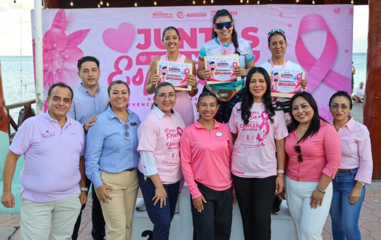 ¡Salud y bienestar!; impulsan activación física en Puerto Morelos por el Mes Rosa